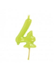 Vela Número 4 Verde Lima